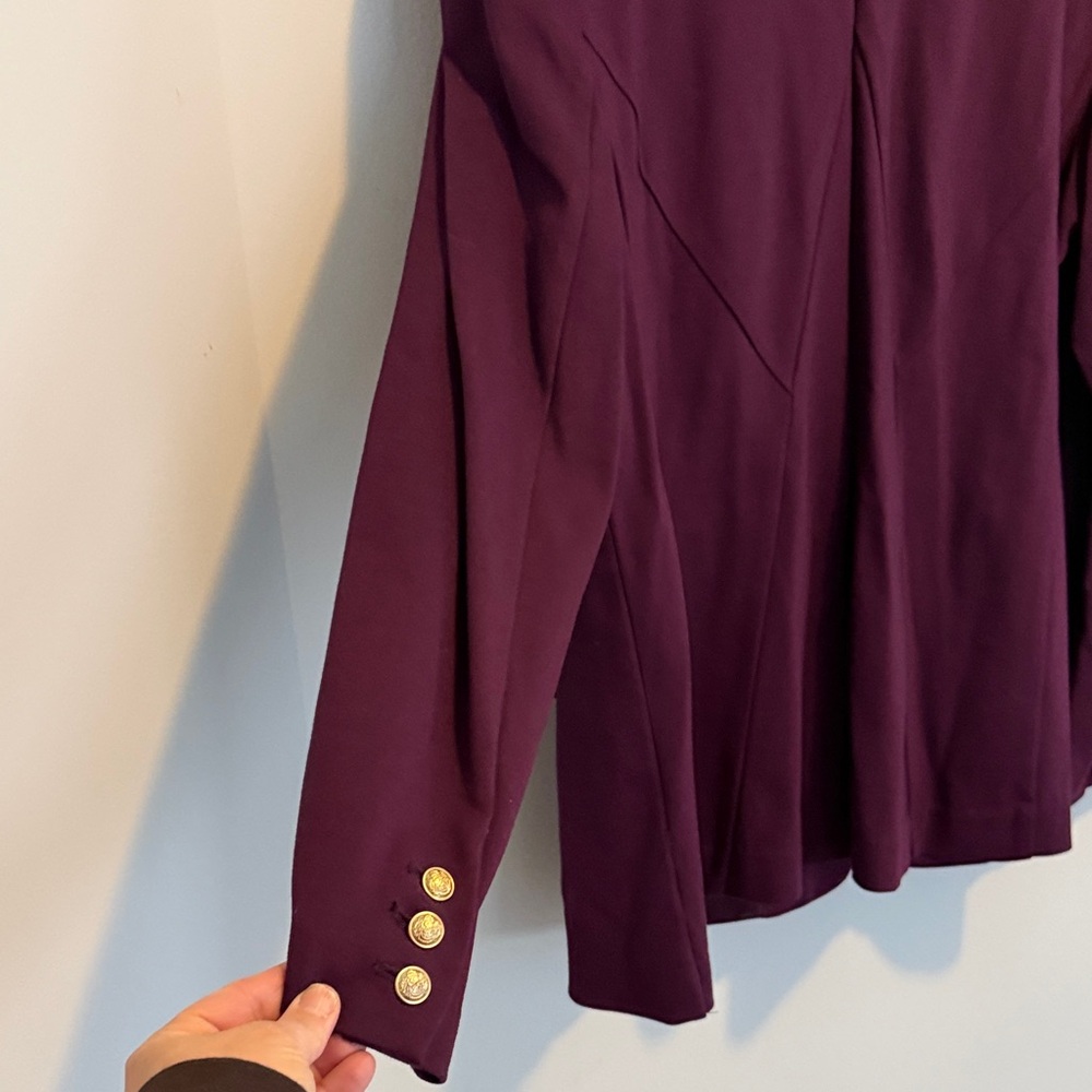 Lane Bryant Deep Purple Blazer with Gold Accents - Picture 6 of 6